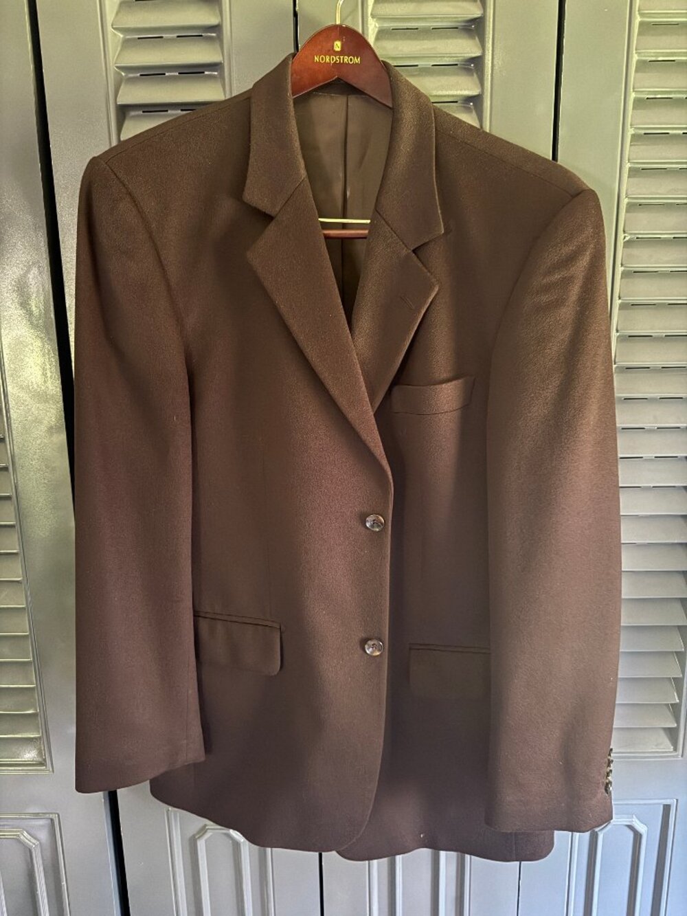 Men’s Brown 100% Cashmere Blazer 56 EU Loro Piana Fabric Italy Sport Coat VTG